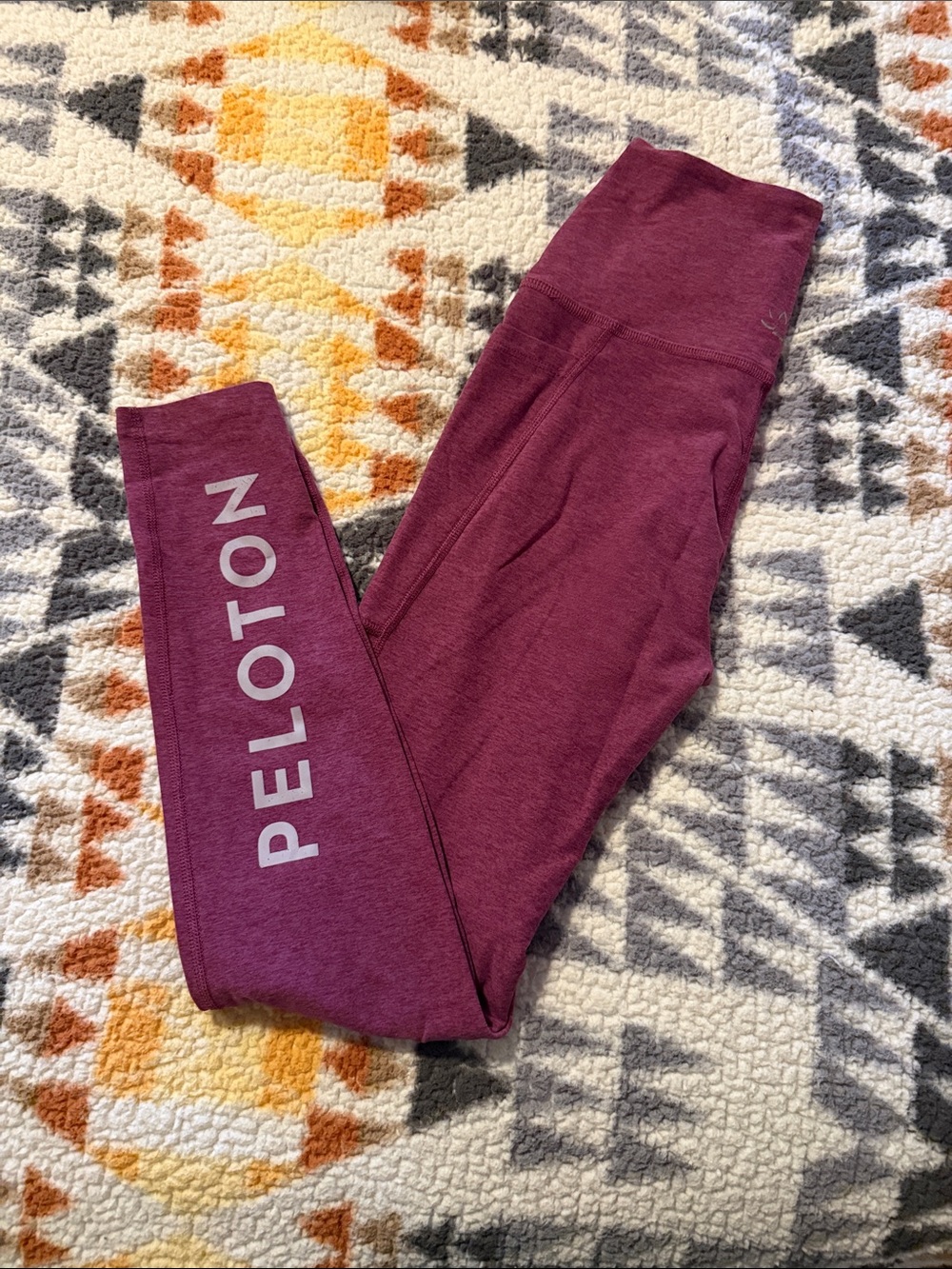 Peloton Maroon High-Rise Leggings with Side Logo